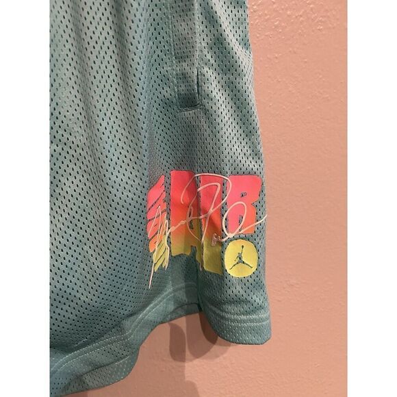 Air Jordan Shorts Men's Large Blue Aqua Sport DNA Mesh Basketball Casual - Picture 3 of 7